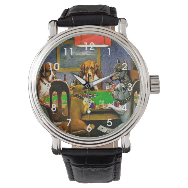 Montre Chiens jouant au poker (devant)