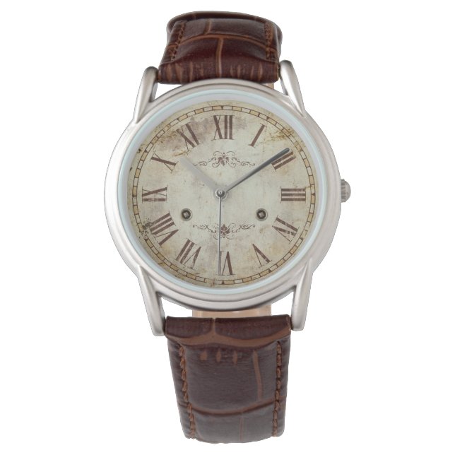 Montre Chiffre romain antique unique Vintage Rustique (devant)