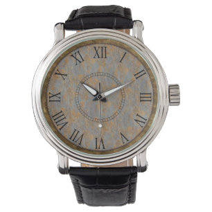 Montre Chiffre romain de poussière et de rouille d'or