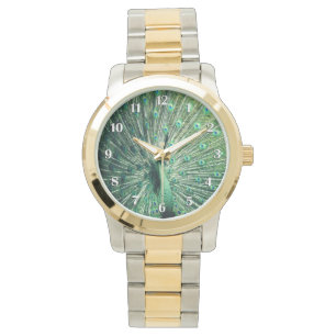 Montre Chiffres blancs de la chaîne de paon