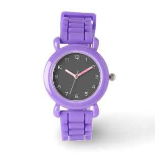 Montre Chiffres blancs sur les enfants gris Regardez arc1