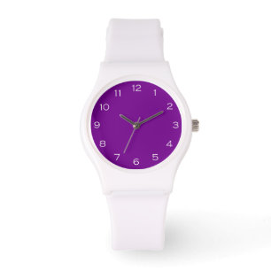 Montre Chiffres blancs sur les femmes violettes cn