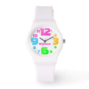 Montre Chiffres de Neon Chunky Femmes Veille blanche