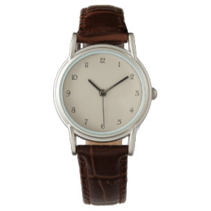 Montre Chiffres de script noir sur les femmes beiges Watc