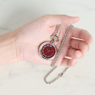 Montre Chiffres Mayas Rouges et Bleus Anciens Art Minimal