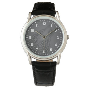 Montre Chiffres noirs tribaux hurlants
