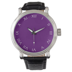 Montre Chiffres Romains Blancs Sur Des Mens Violets cn
