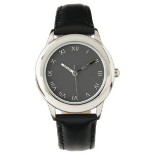 Montre Chiffres romains blancs sur les enfants gris cn