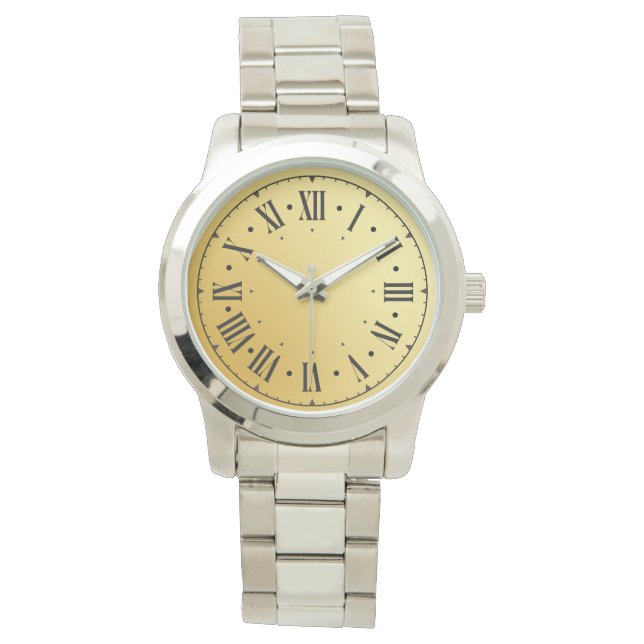 Montre Chiffres romains modernes Argent Turquoise Hommes (devant)