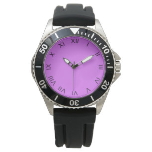 Montre Chiffres romains noirs sur les mens pourpres cn
