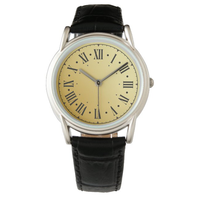 Montre Chiffres romains Turquoises noirs (devant)