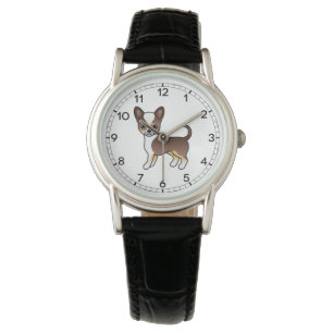 Montre Chihuahua tricolore au poil lisse au chocolat Chie
