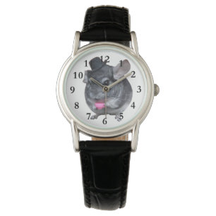 Montre Chinchilla avec chapeau supérieur tenant teacup