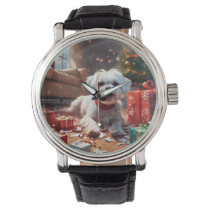 Montre Chiot de Noël coquin, mignon, Drôle, Drôle, Dessin