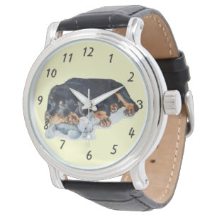 Montre chiot en peluche à l'ours rottweiler chien