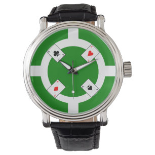 Montre Chip de poker - Vert