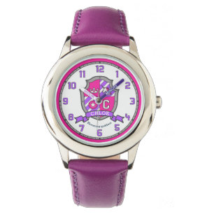 Montre Chloe girls name signifiant crest unicorne rose