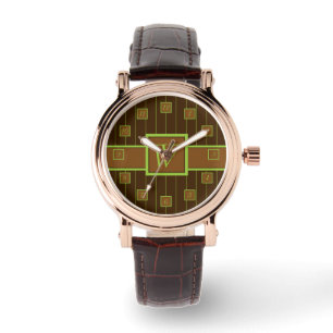 Montre Chocolat avec chaux Pinstripes Watch