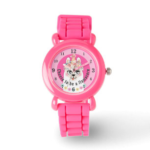 Montre Choisir d'être un Llamacorn rose Parties scintilla