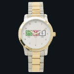 Montre Chorale Peace Love<br><div class="desc">Un signe de paix,  un coeur,  et une clé triplée sur un personnel font un beau cadeau de réalisateur de choeur. Mignonne chorale.</div>
