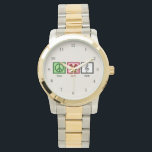 Montre Chorale Peace Love<br><div class="desc">Un signe de paix,  un coeur,  et une clé triplée sur un personnel font un beau cadeau de réalisateur de choeur. Mignonne chorale.</div>