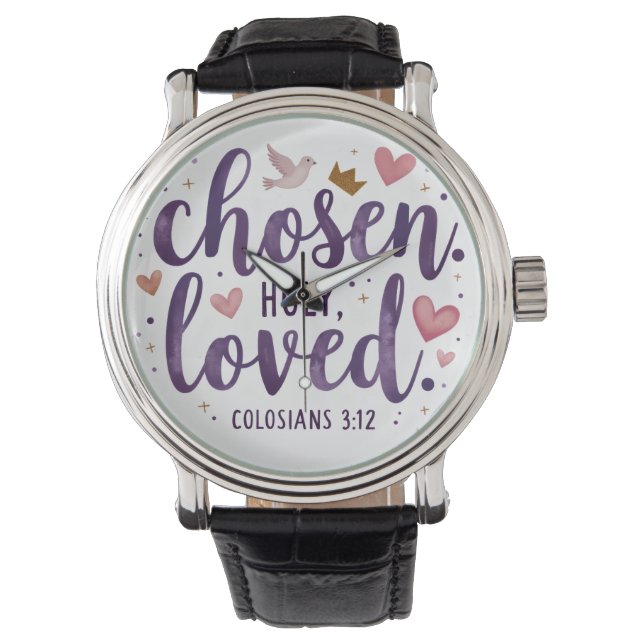 Montre Chosen. Holy. Loved." Christian e-Watch  (devant)