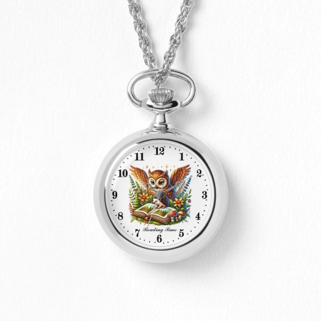Montre Chouette de lecture adorable (Recto)