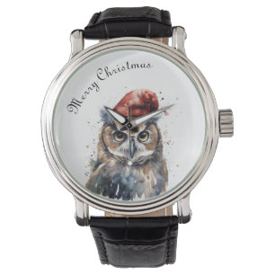 Montre Chouette d'hiver enchantée, personnalisée