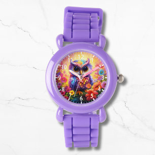Montre Chouette mignonne Coloré Floral Enfants Fille