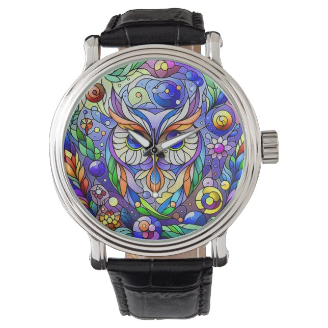 Montre Chouette Whimsical Avec Yeux Sapphire (devant)