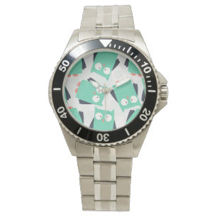 Montre Chouettes lunaires turquoises
