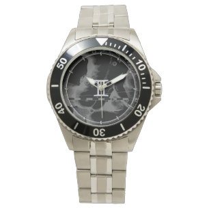 Montre Chrome d'argent comme Gemini Zodiac Connexion Heve