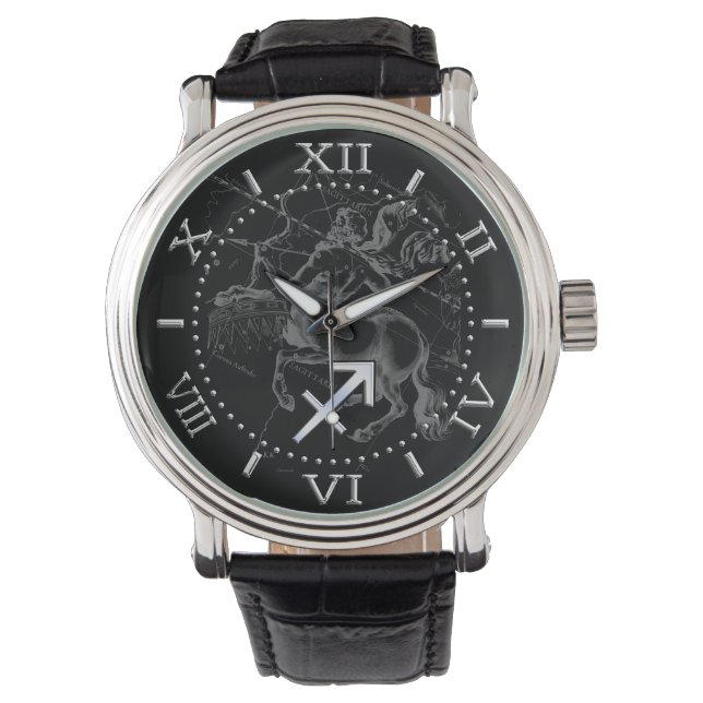 Montre Chrome Sagittarius Zodiac Sign Hevelius 1690 Dial (devant)