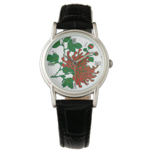 Montre Chrysanthèmes d'araignée chinois - rouge profond