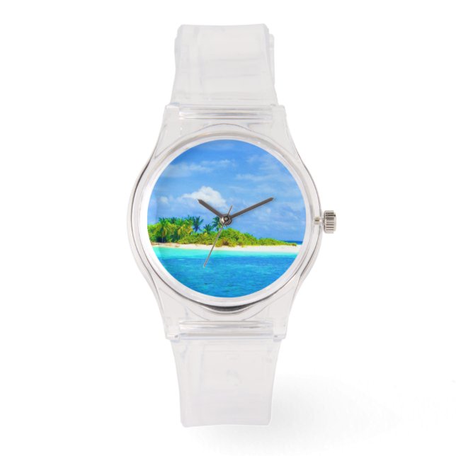 Montre Ciel bleu clair île tropicale (Recto)