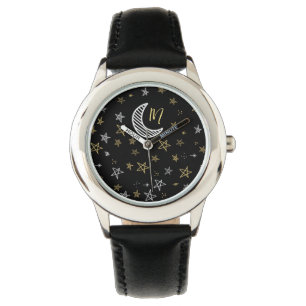 Montre Ciel De Nuit Avec Lune Et Étoiles