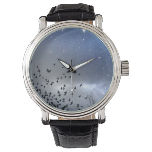 Montre Ciel étoilé de nuit bleue