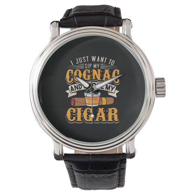 Montre Cigar Lover | Mon Cognac Et Fumer Mon Cigar (devant)