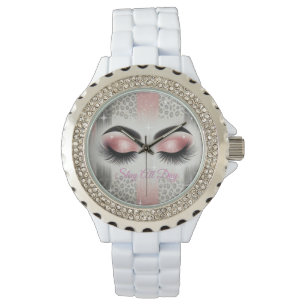 Montre Cils Pailletés Rose