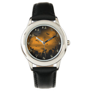 Montre Cimetière de Halloween avec des battes et des