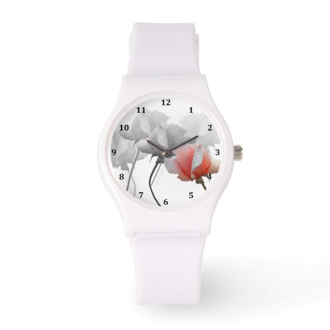 Montre Cinq Roses regardent avec des chiffres (Recto)