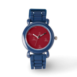 Montre Ciseaux tirés à la main sur le rouge du marron