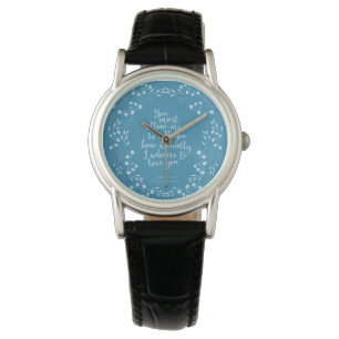 Montre Citation florale Jane Austen de fierté et d'amour