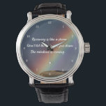 Montre Citation pour le rétablissement de la sobriété de<br><div class="desc">La reprise est comme une tempête. Ne laisse pas la pluie te descendre. L'arc-en-ciel arrive. Un rappel motivationnel de la toxicomanie citent un cadeau de montre pour encourager la sobriété avec une belle image d'arc-en-ciel inspirante. Grande montre bracelet pour un établissement de désintoxication, un travailleur ou un résident de la...</div>