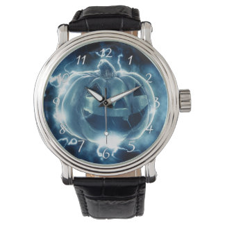 Montre citrouille d'Halloween sous la pluie
