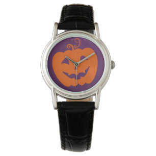 Montre Citrouille orange d'Halloween sur Arrière - plan v