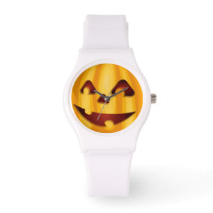 Montre Citrouille sculpté souriant design Halloween