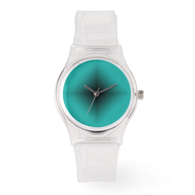 Montre Clair moderne avec cadran noir et turquoise (Recto)
