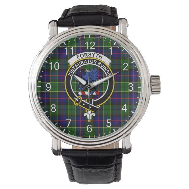 Montre Clan Classic Sans Temps Forsyth Tartan Badge Plaid (devant)