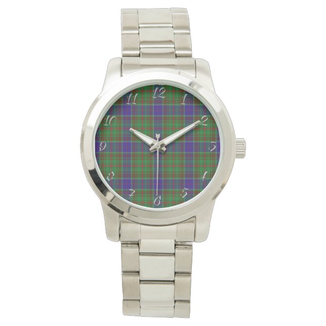 Montre Clan classique intemporel Adam Chasse Plaid Tartan (devant)